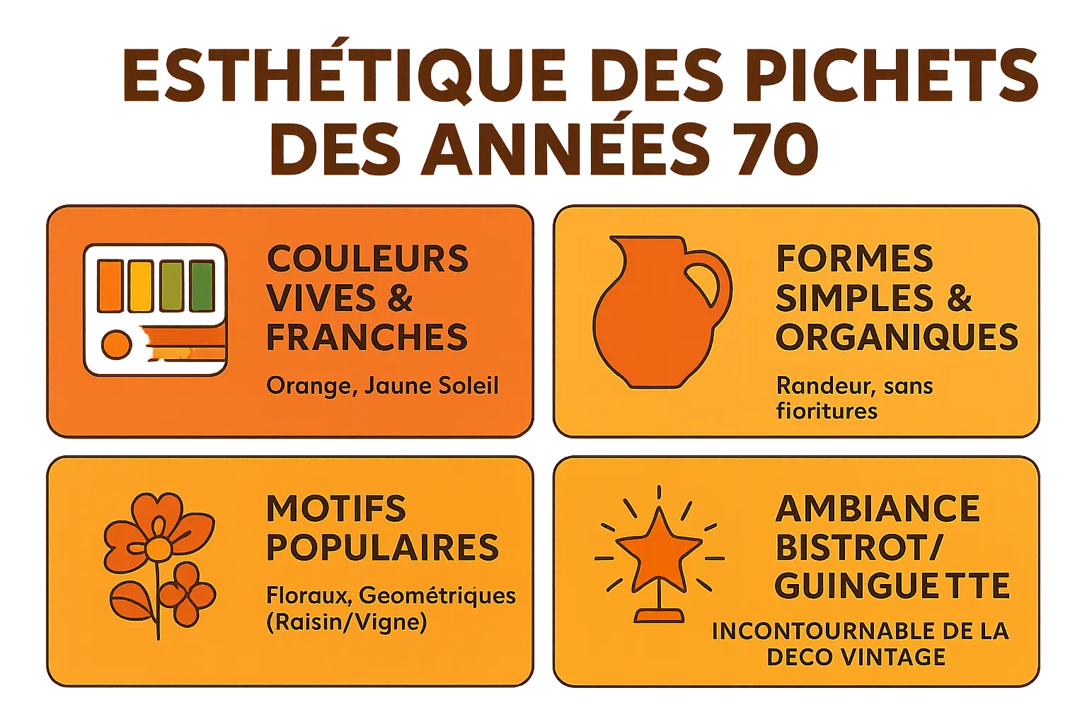 Pichet vintage des années 70 en céramique orange