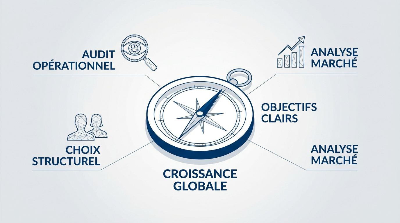 Infographie détaillant les étapes de la stratégie d'expansion internationale de Globalscale