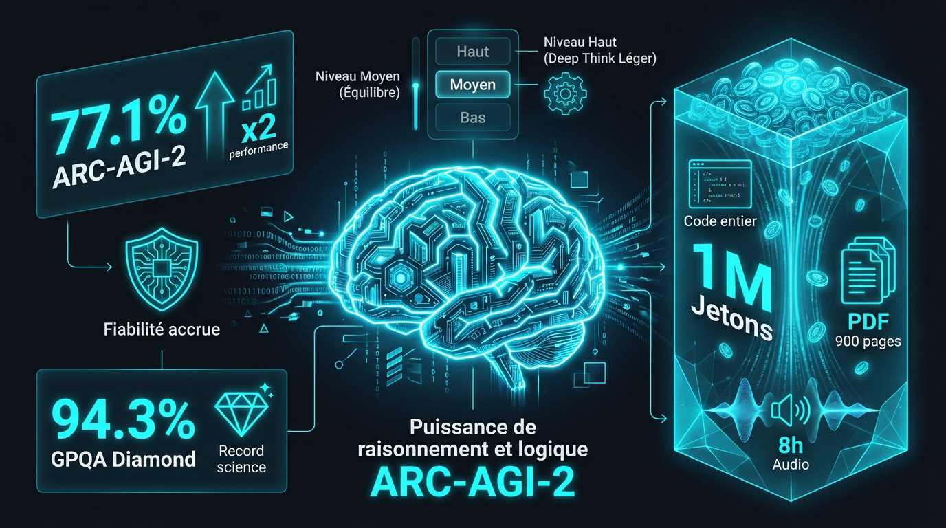 Benchmark ARC-AGI-2 et puissance logique de Google Gemini 3.1 Pro