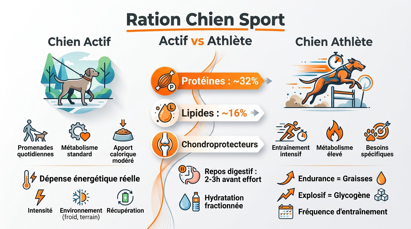 Chien athlète en plein effort de course montrant sa musculature