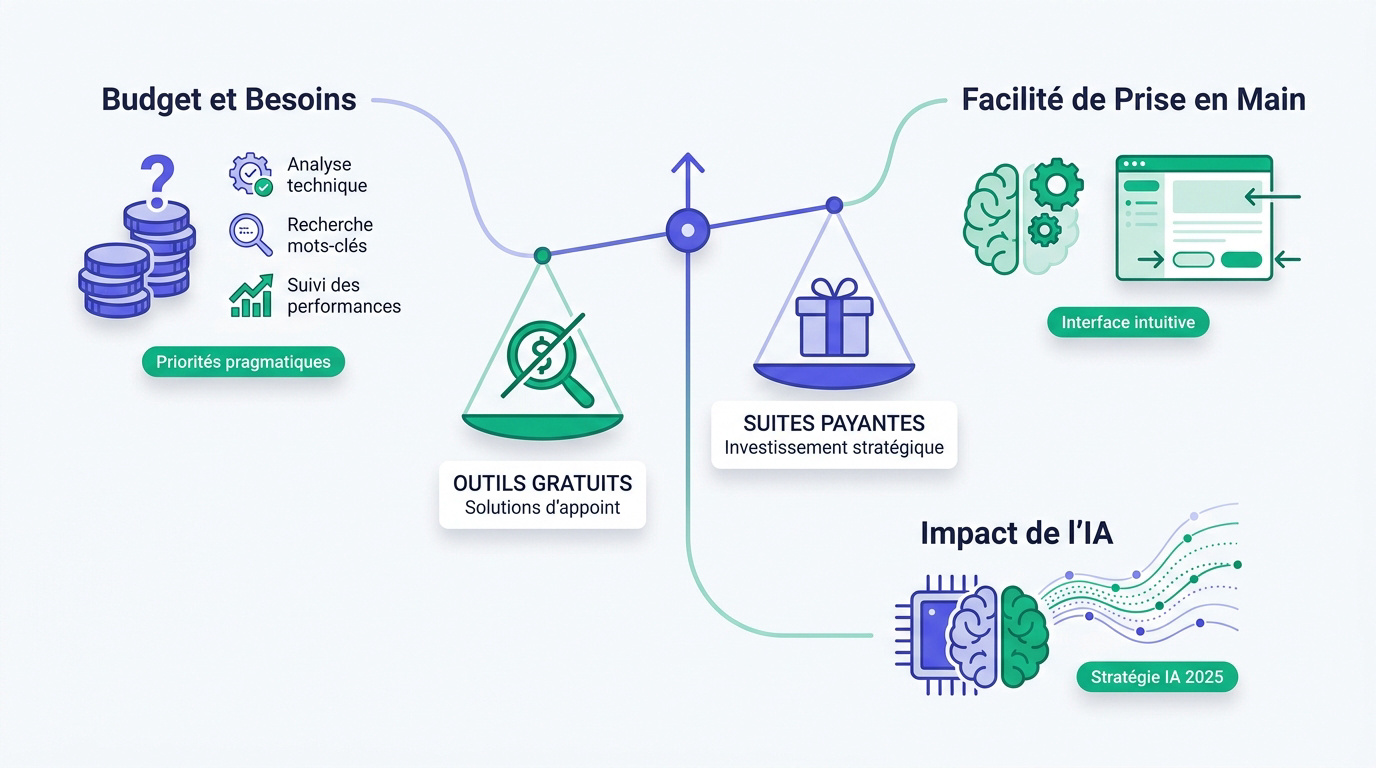 Comparaison entre outils SEO gratuits et solutions payantes pour l'audit de site