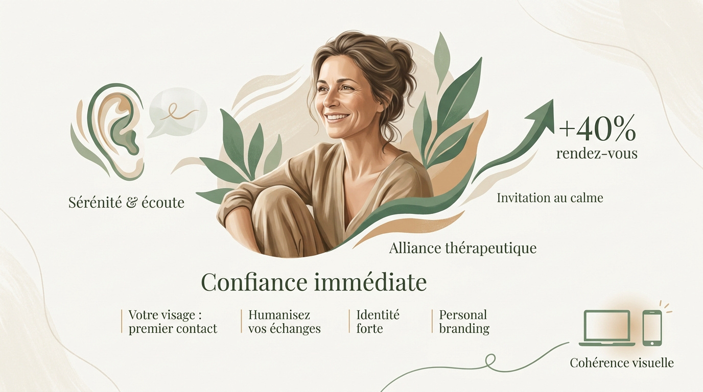 Portrait professionnel d'une sophrologue à Lyon inspirant la sérénité et la bienveillance