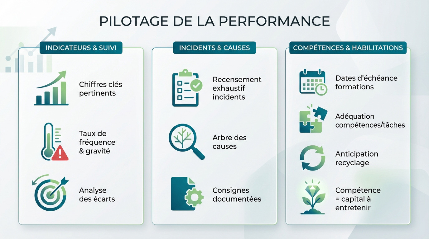 Tableau de bord de pilotage de la performance MASE avec indicateurs clés
