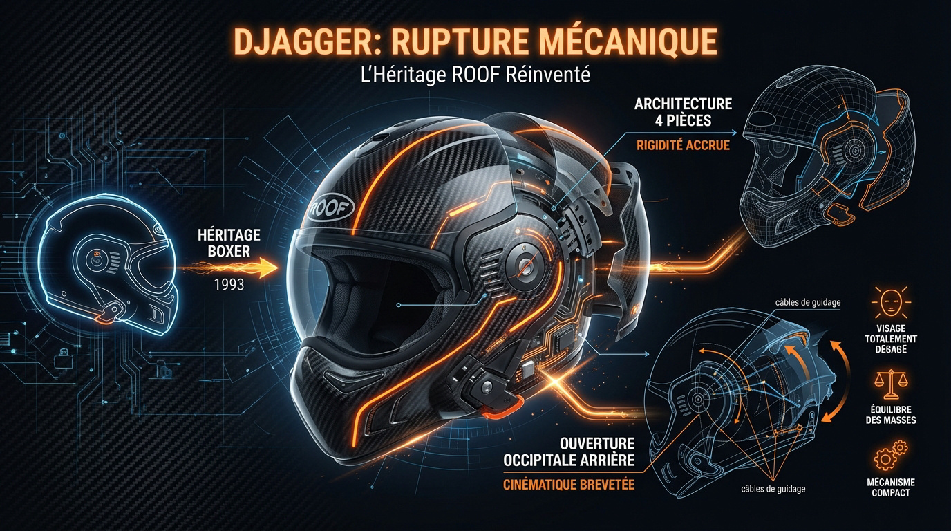 Mécanisme de rupture mécanique du casque ROOF Djagger