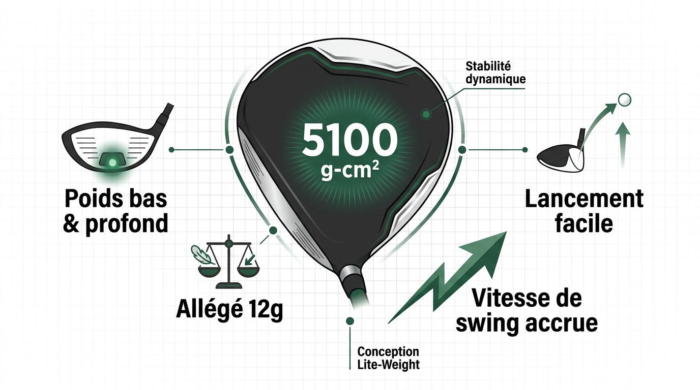Caractéristiques techniques du driver Cleveland Launcher XL Lite