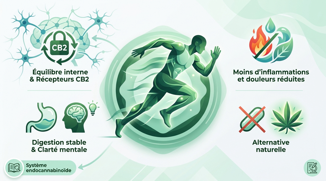 Sportif utilisant du CBD pour optimiser sa récupération musculaire et sa performance