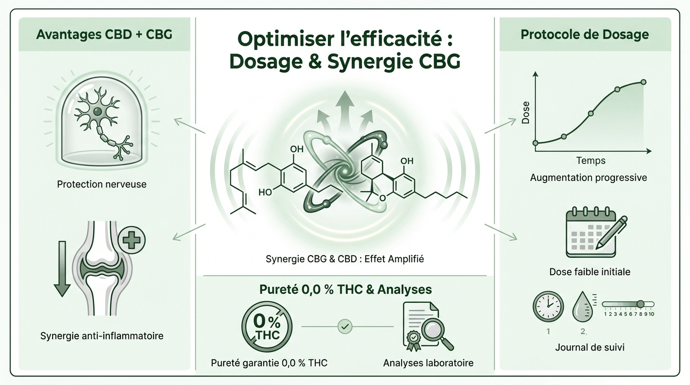 Flacons d'huile CBD et CBG pour soulager les douleurs articulaires de l'arthrose