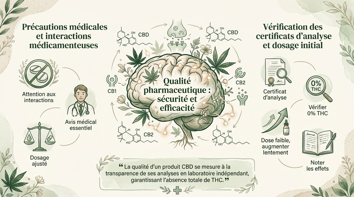 Flacon d'huile de CBD de qualité pharmaceutique avec compte-gouttes