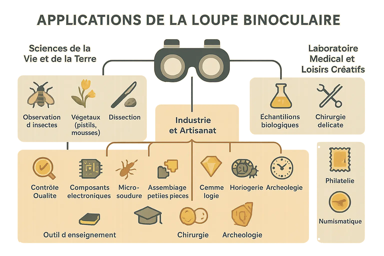 Applications de la loupe binoculaire