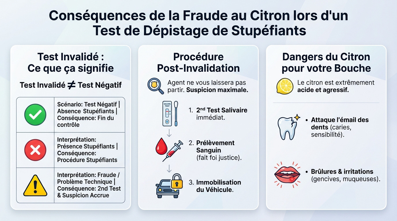 Consecuencias legales y sanitarias de un intento de fraude en el test de saliva con limón