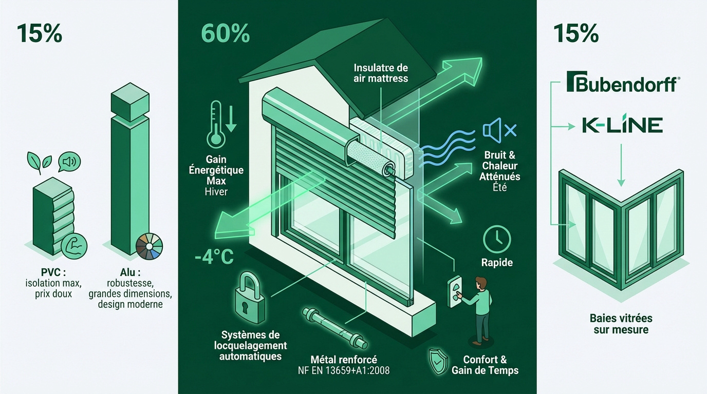 Infographie sur les avantages du volet roulant électrique
