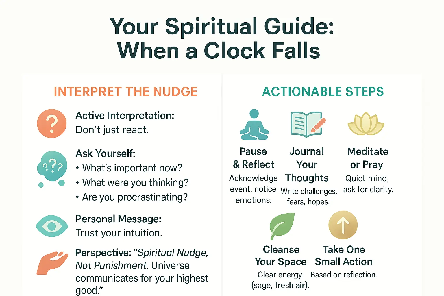 Spiritual guide for clock falling off the wall