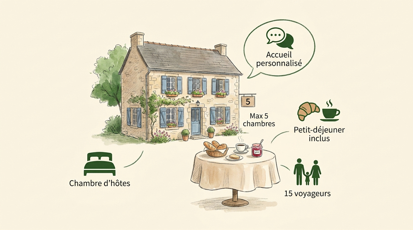 Intérieur chaleureux d'une chambre d'hôtes typiquement française avec décoration authentique