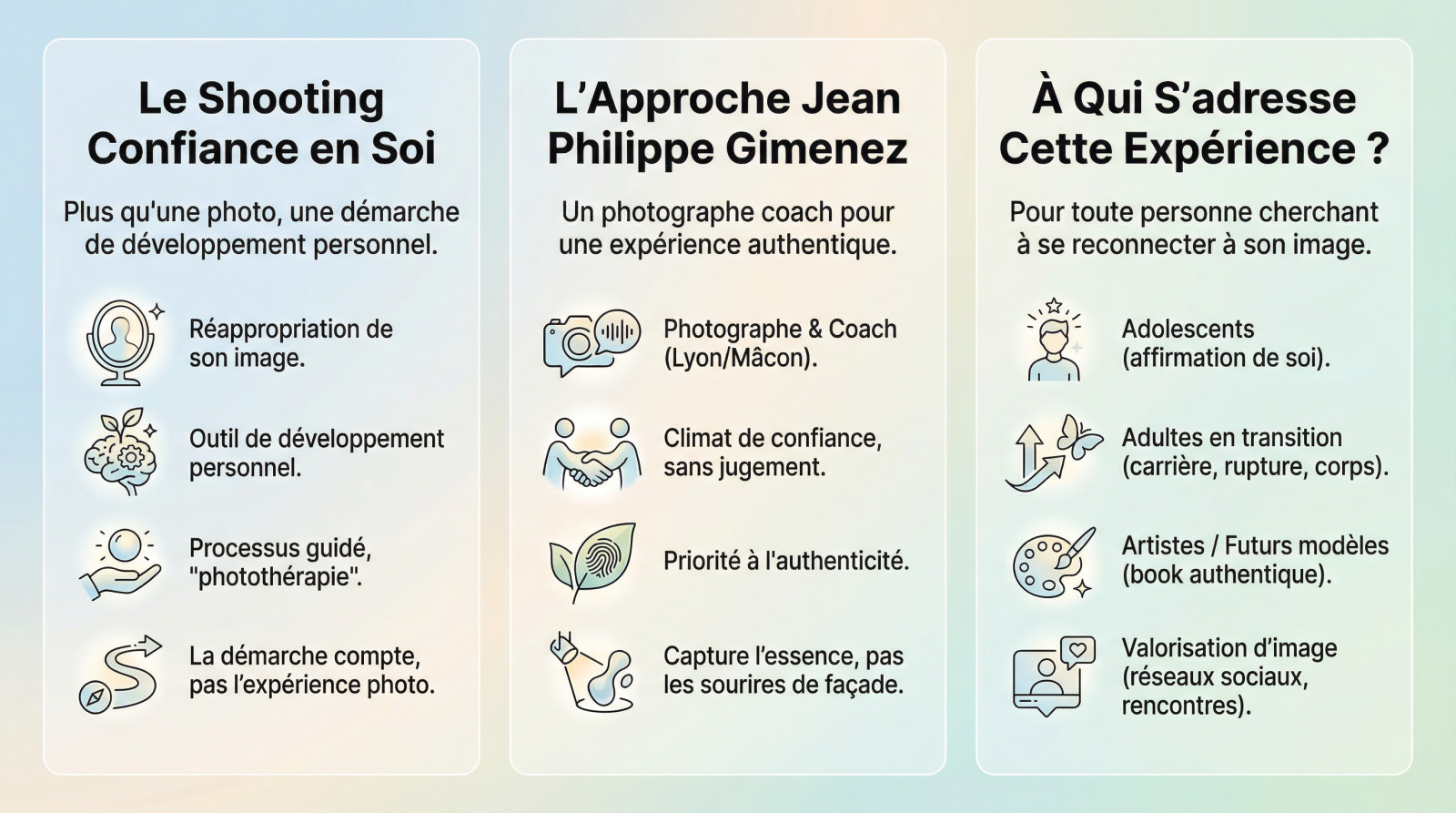 Femme souriante lors d'un <strong>shooting confiance en soi</strong> en extérieur avec lumière naturelle