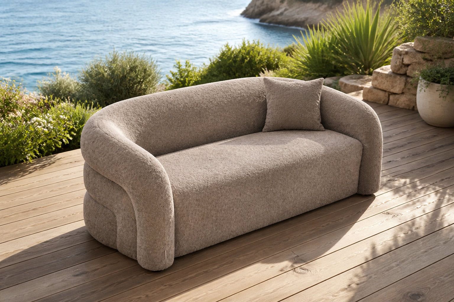 Canapé LAPIOTA blanc : le design sculptural aux lignes voluptueuses