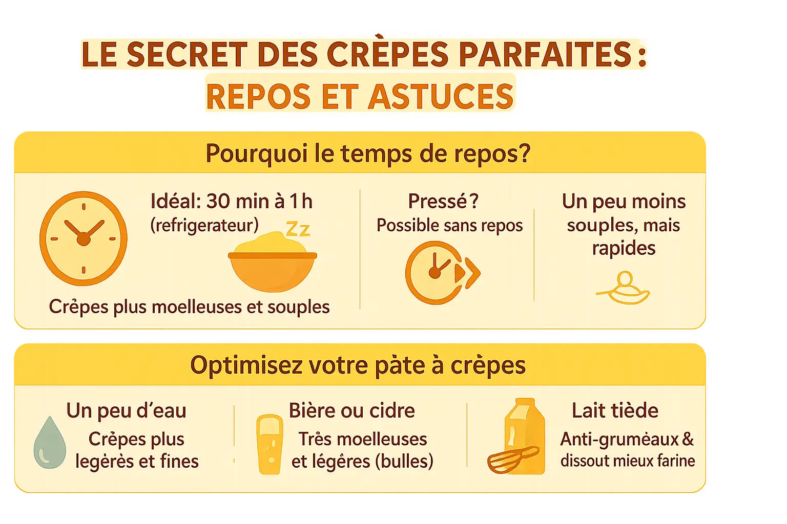 Crêpes dorées empilées avec du sucre glace