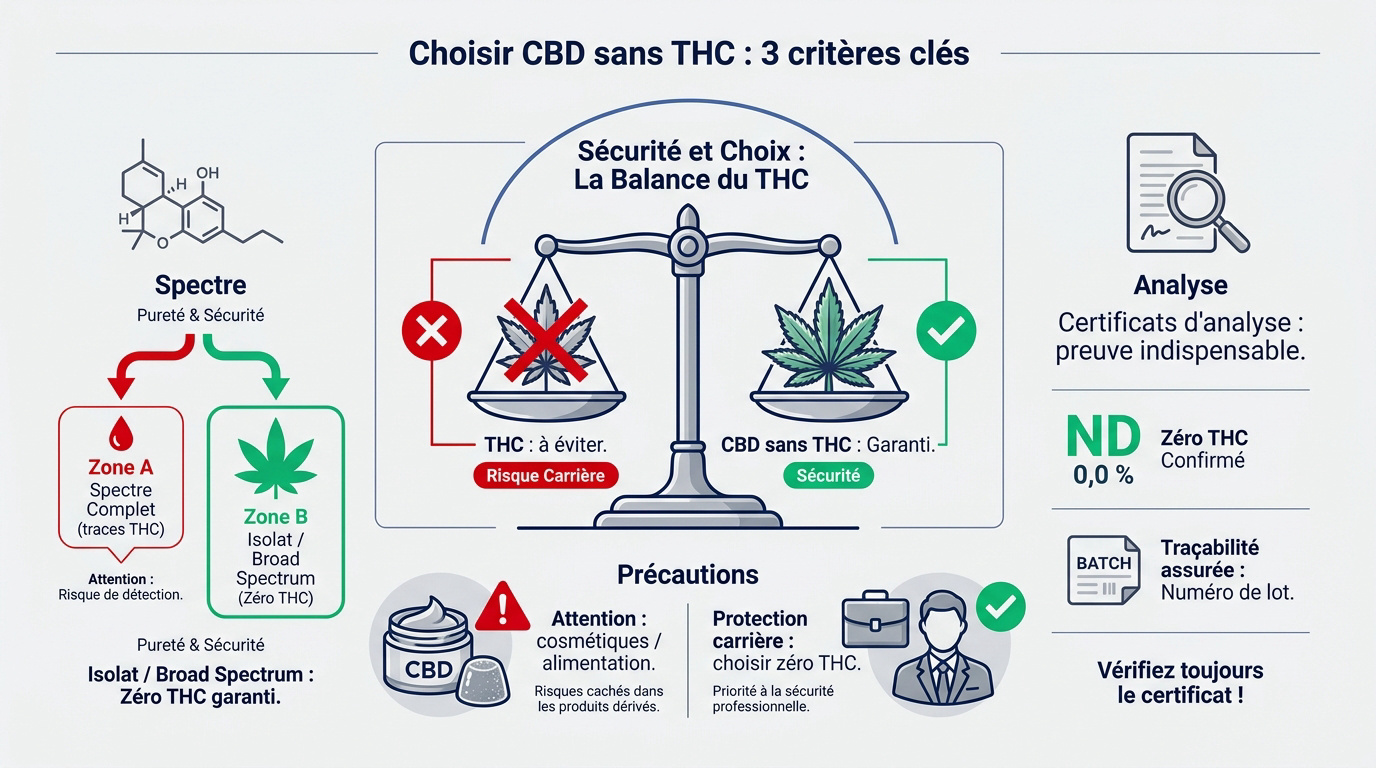 Critères de sélection pour un CBD sans THC certifié