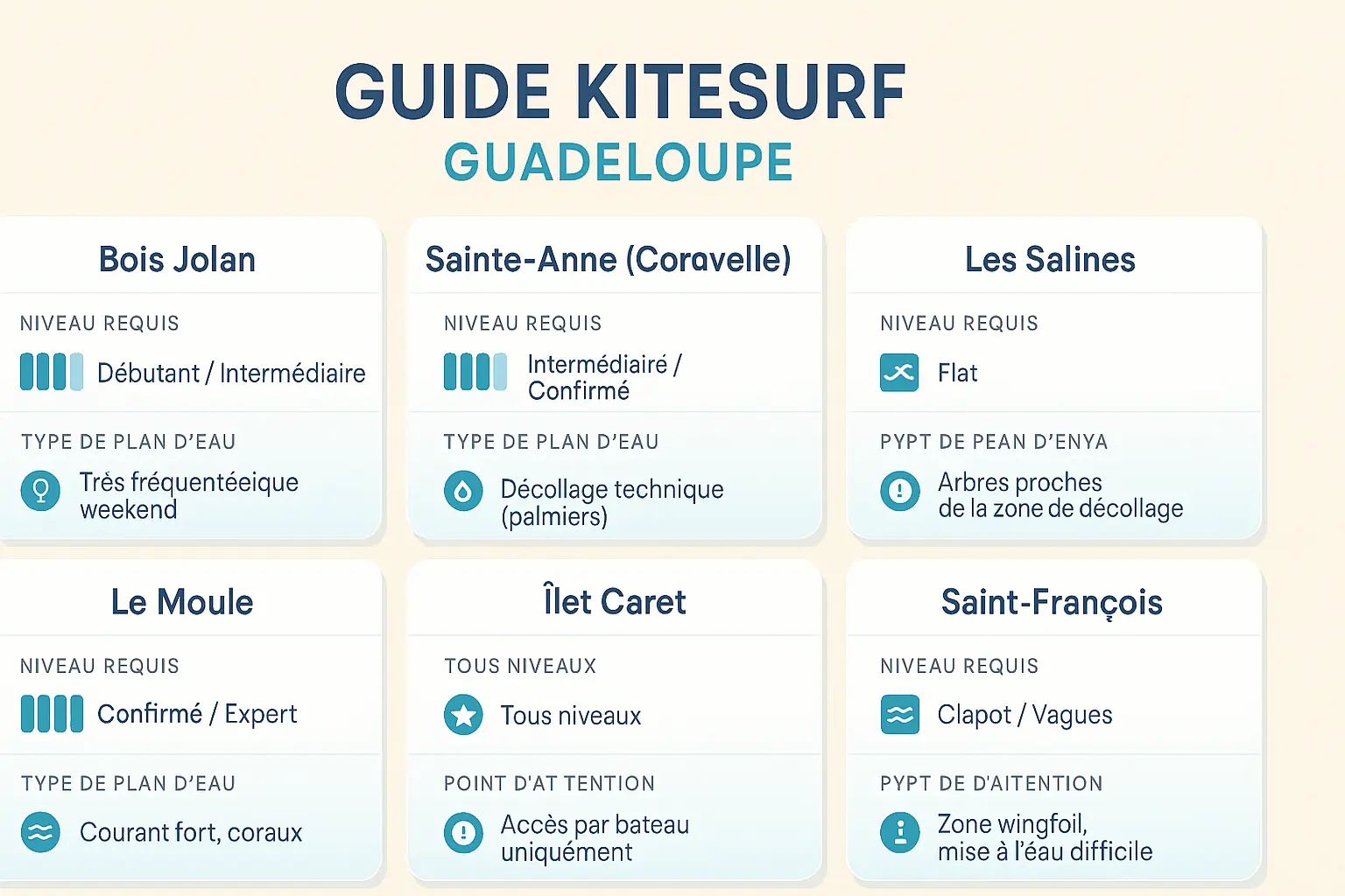 Spots de kitesurf en Guadeloupe
