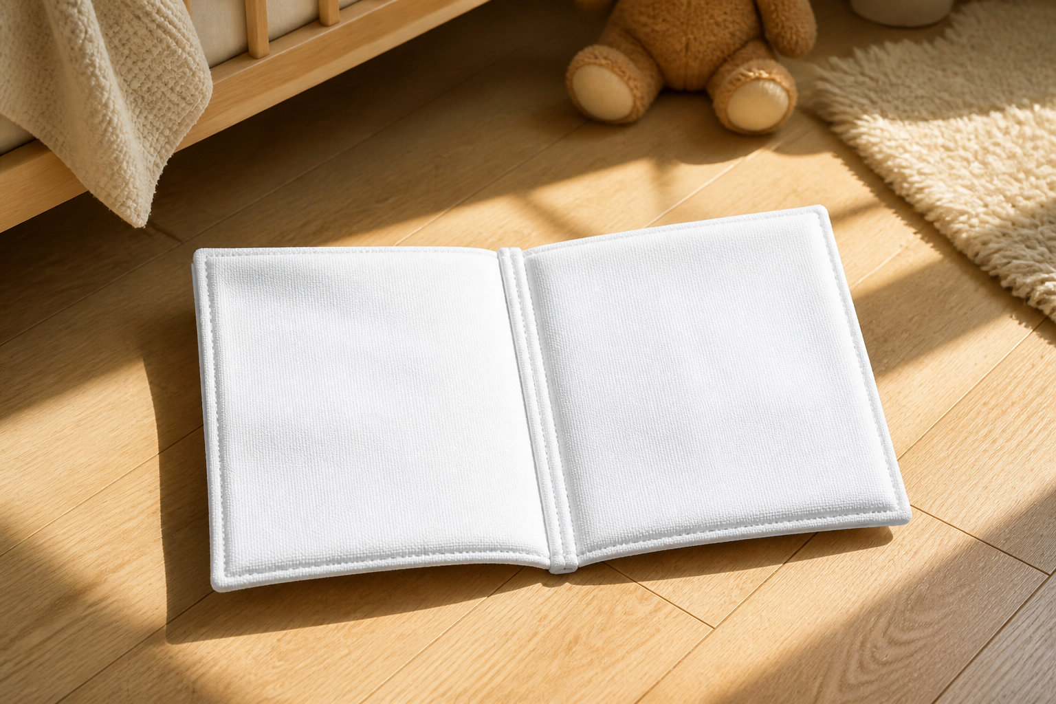 Livre imagier tissu Essentiel Repas : apprivoiser les aliments par l'image