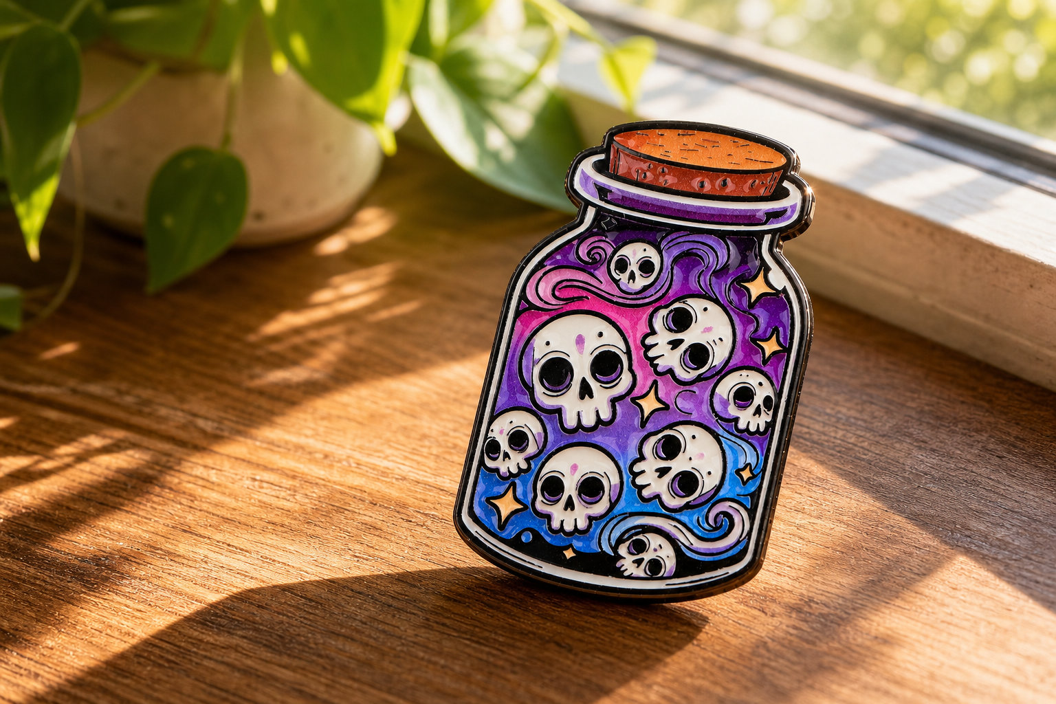 Skull Potion Pin: Brew Up Some Edgy Charm for Your Collection