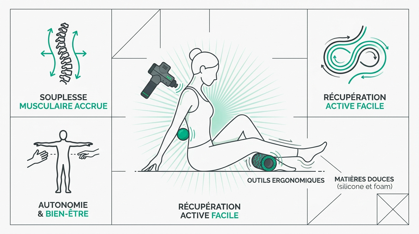 Comment utiliser un pistolet de massage ? Séance d'auto-massage avec accessoires pour la récupération musculaire
