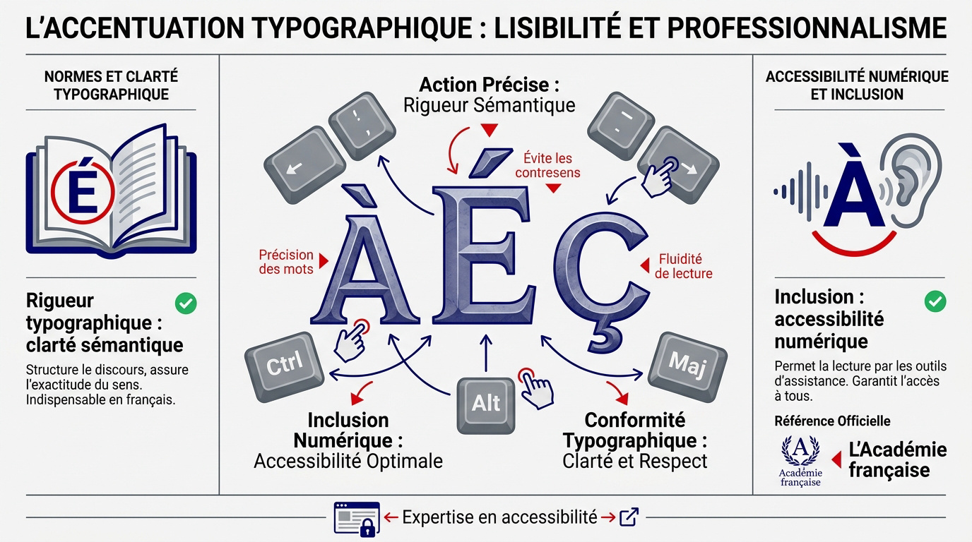Illustration de la rigueur typographique et de l'accessibilité numérique au travail