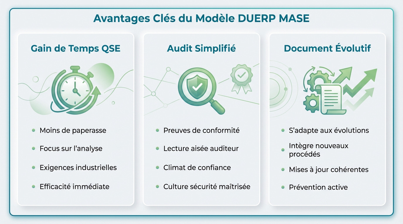 Avantages clés d'un modèle DUERP pour la certification MASE