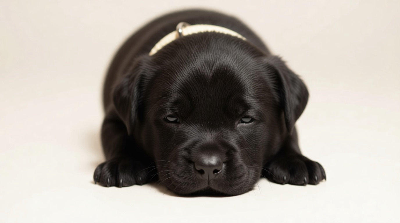Chiot noir adorable