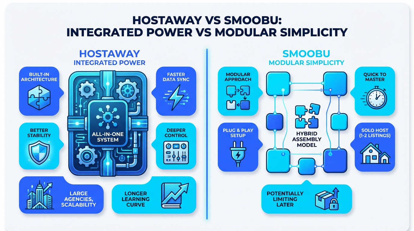 Hostaway integrated architecture vs Smoobu modular model