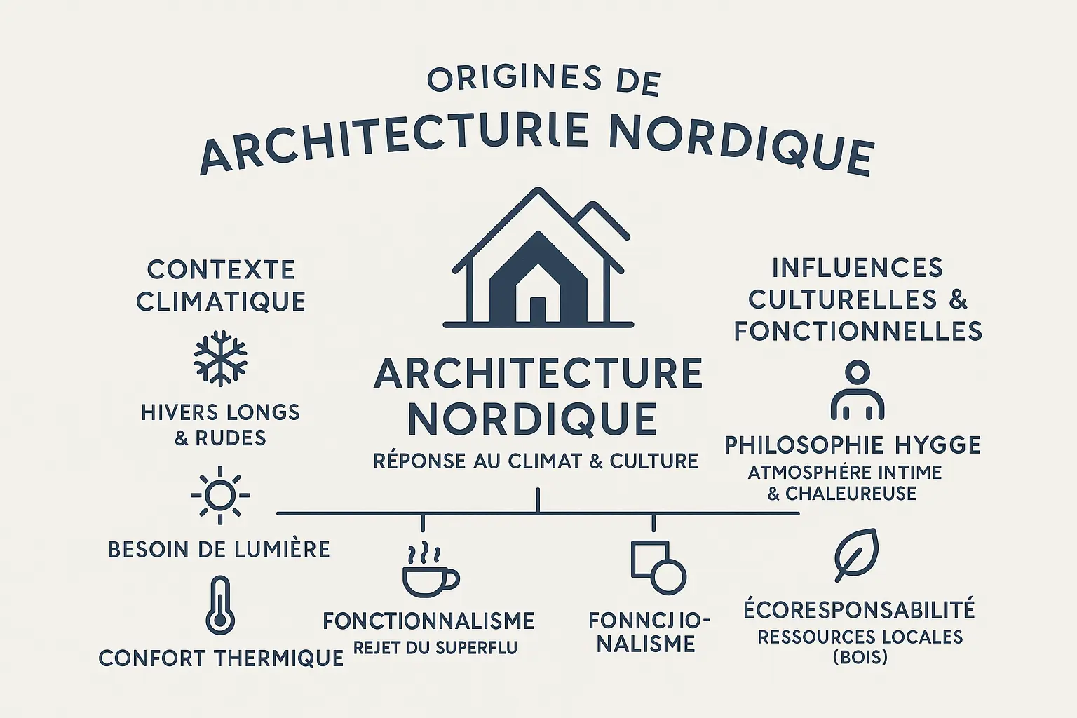 Exemple d'architecture scandinave intégrant lumière naturelle et matériaux bruts