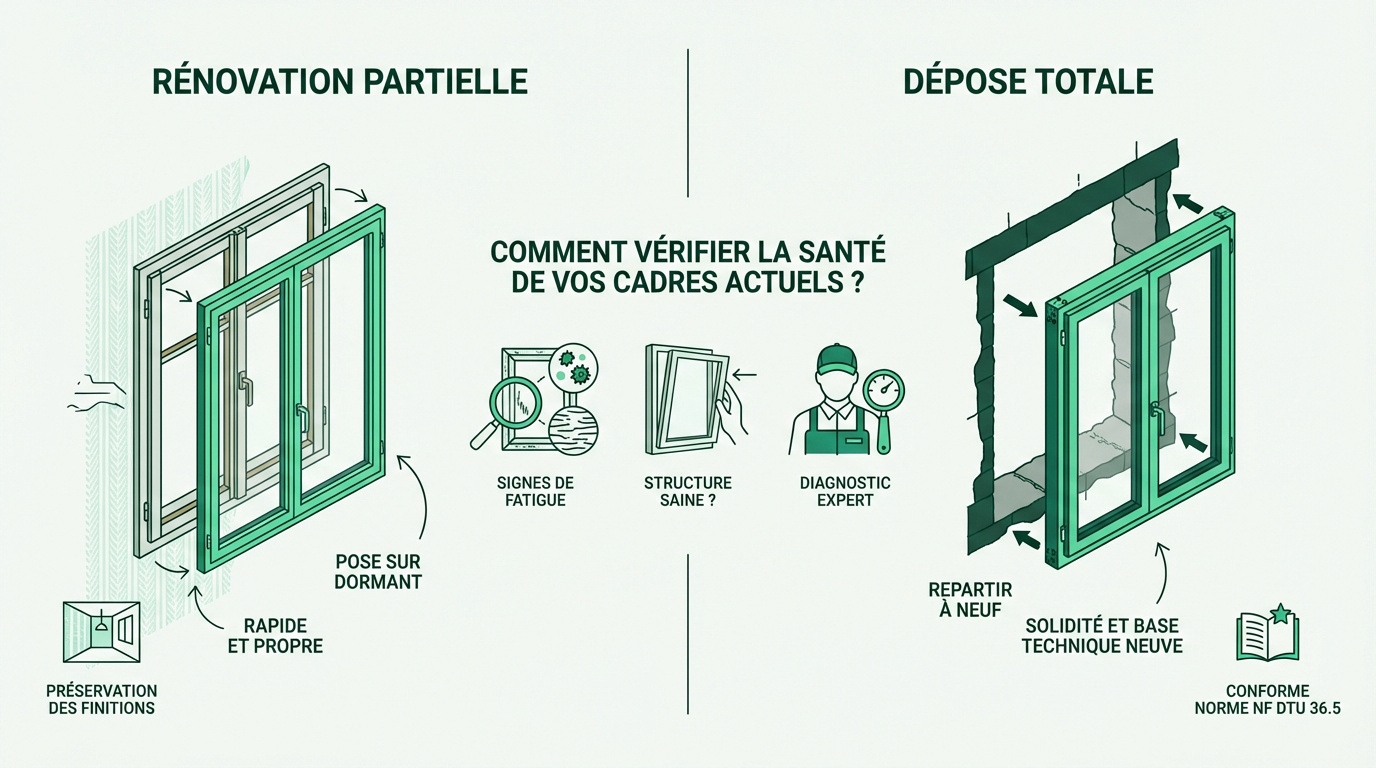 Pose de fenêtre en rénovation vs dépose totale