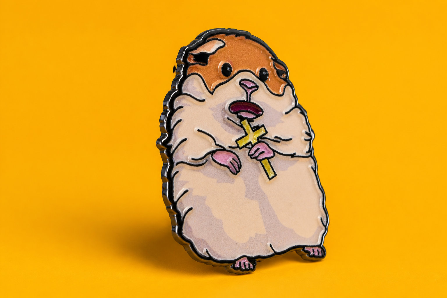 Schreiender Hamster Pin | Meme-Kultur Gold
