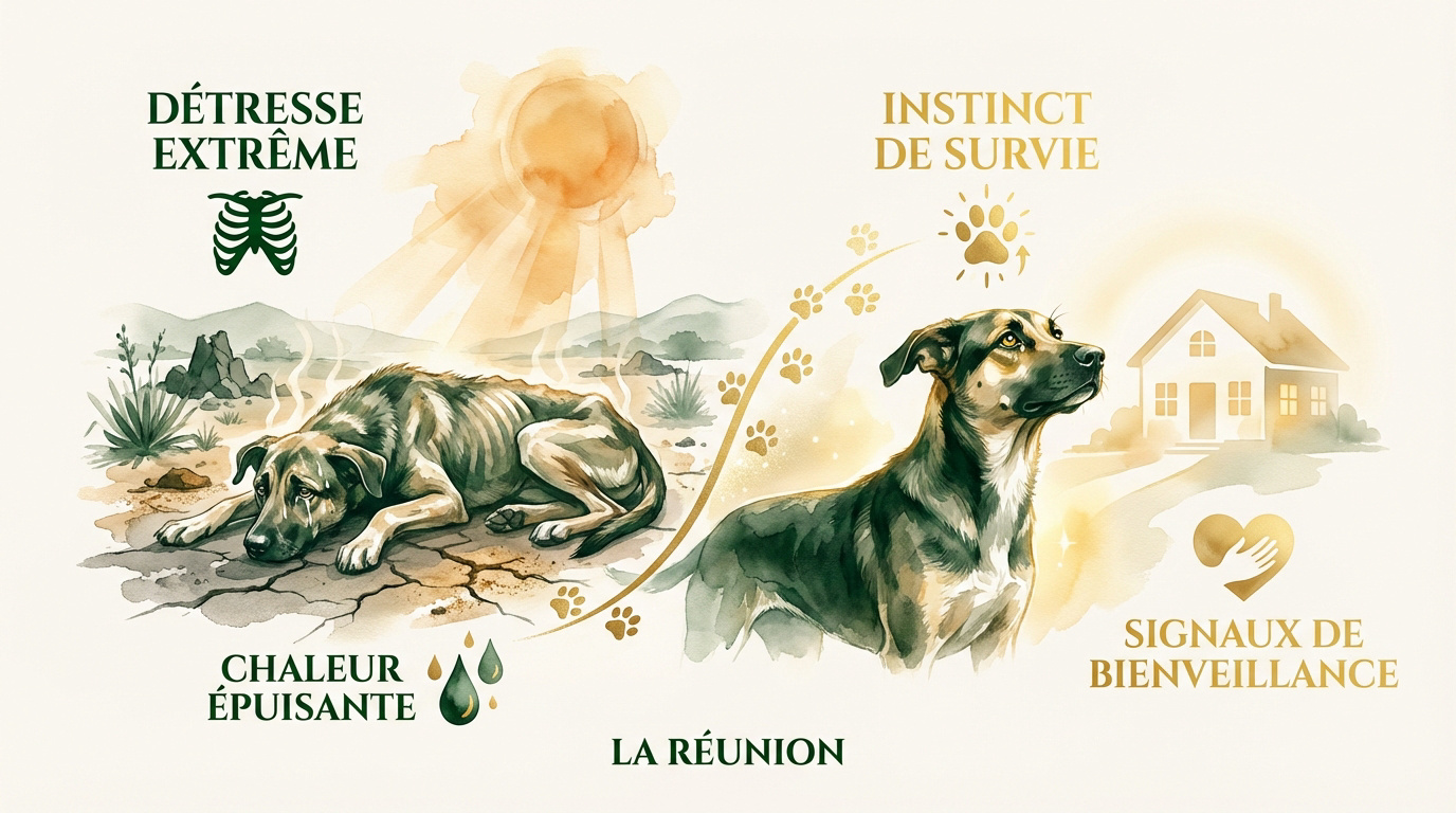 Shadow, un chien errant de La Réunion sauvé par une bénévole