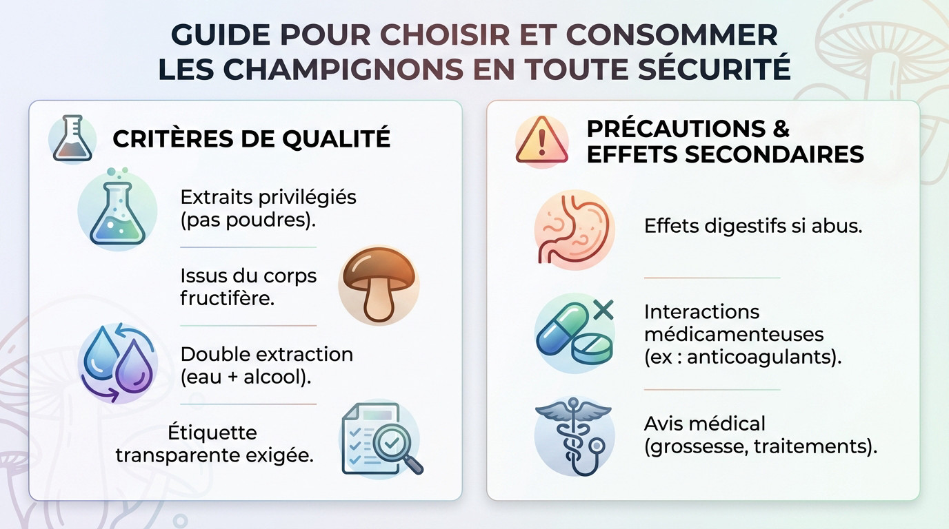 Guide visuel pour choisir des champignons adaptogènes de qualité et les consommer en toute sécurité