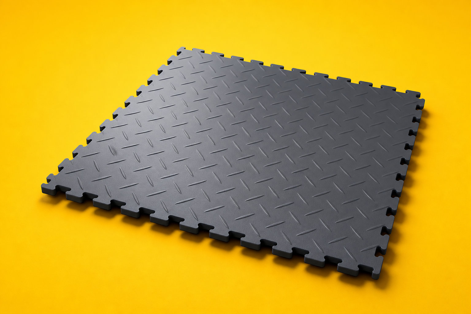Dalle PVC Mosaik tôle larmée gris 4 mm pour garage