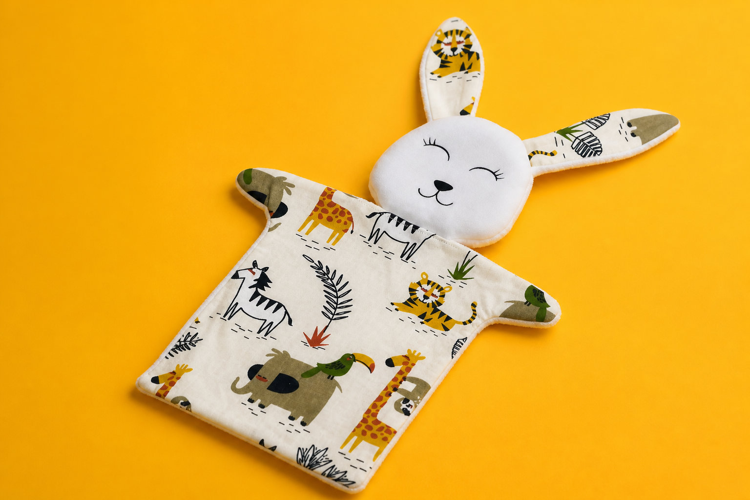 Doudou Lapin tissu animaux de la savane