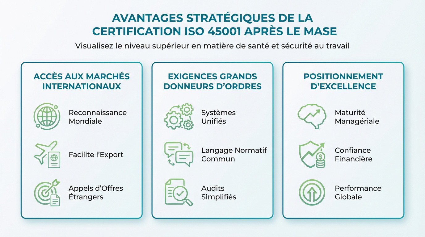 Avantages stratégiques de la certification ISO 45001 pour une entreprise déjà certifiée MASE