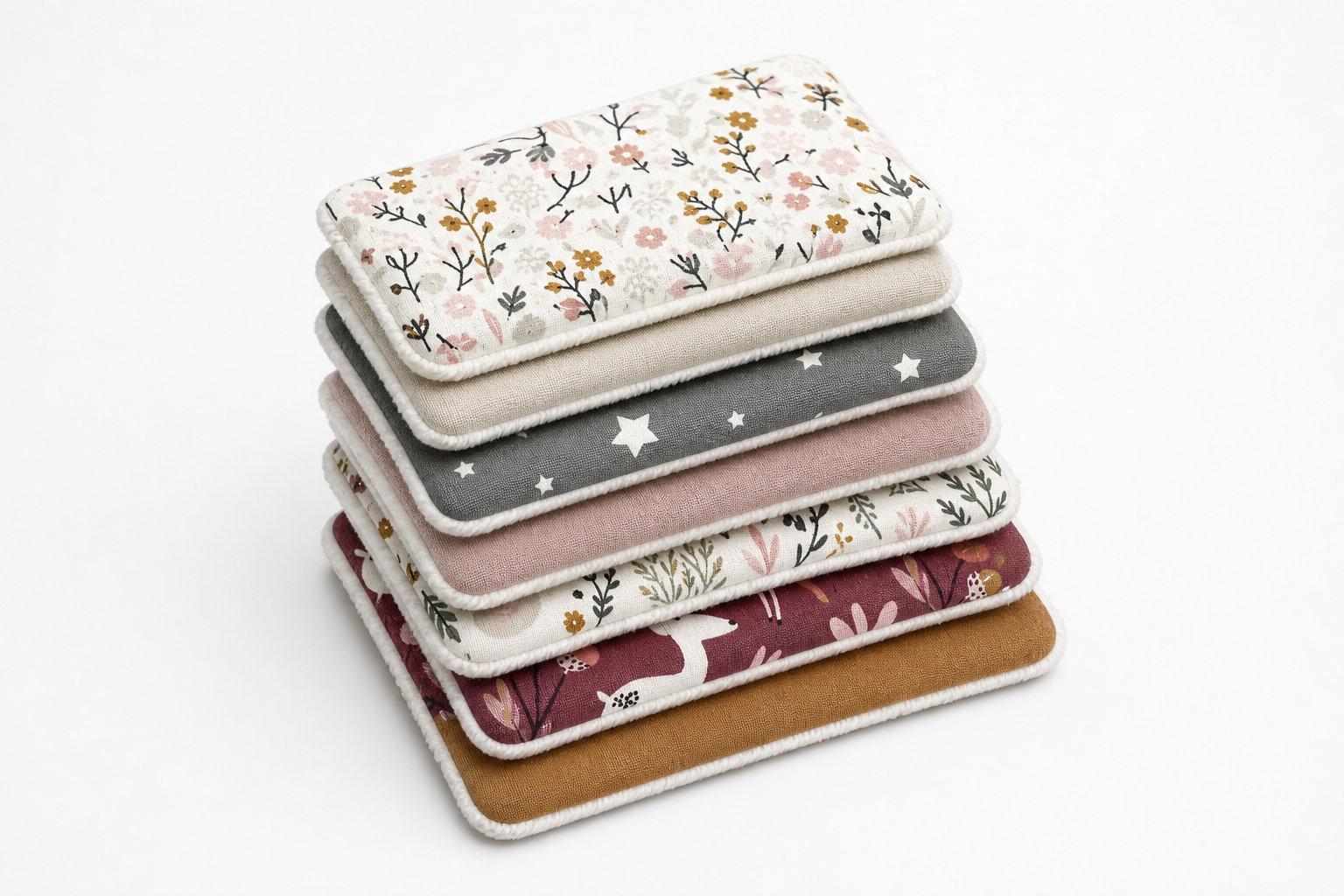 7 Lingettes lavables fleurs et faon : un textile sain au quotidien