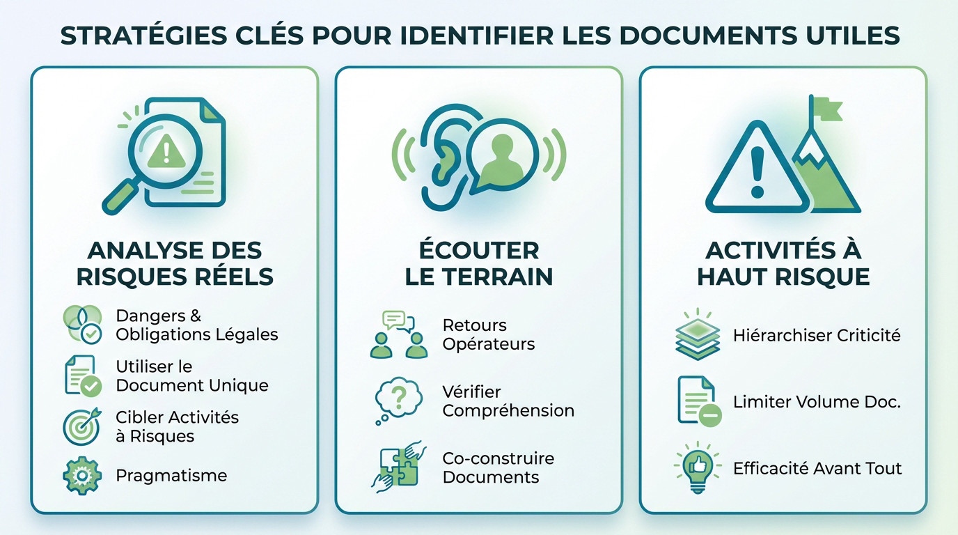 Stratégies pour identifier les documents utiles et éviter la surcharge administrative dans une démarche MASE