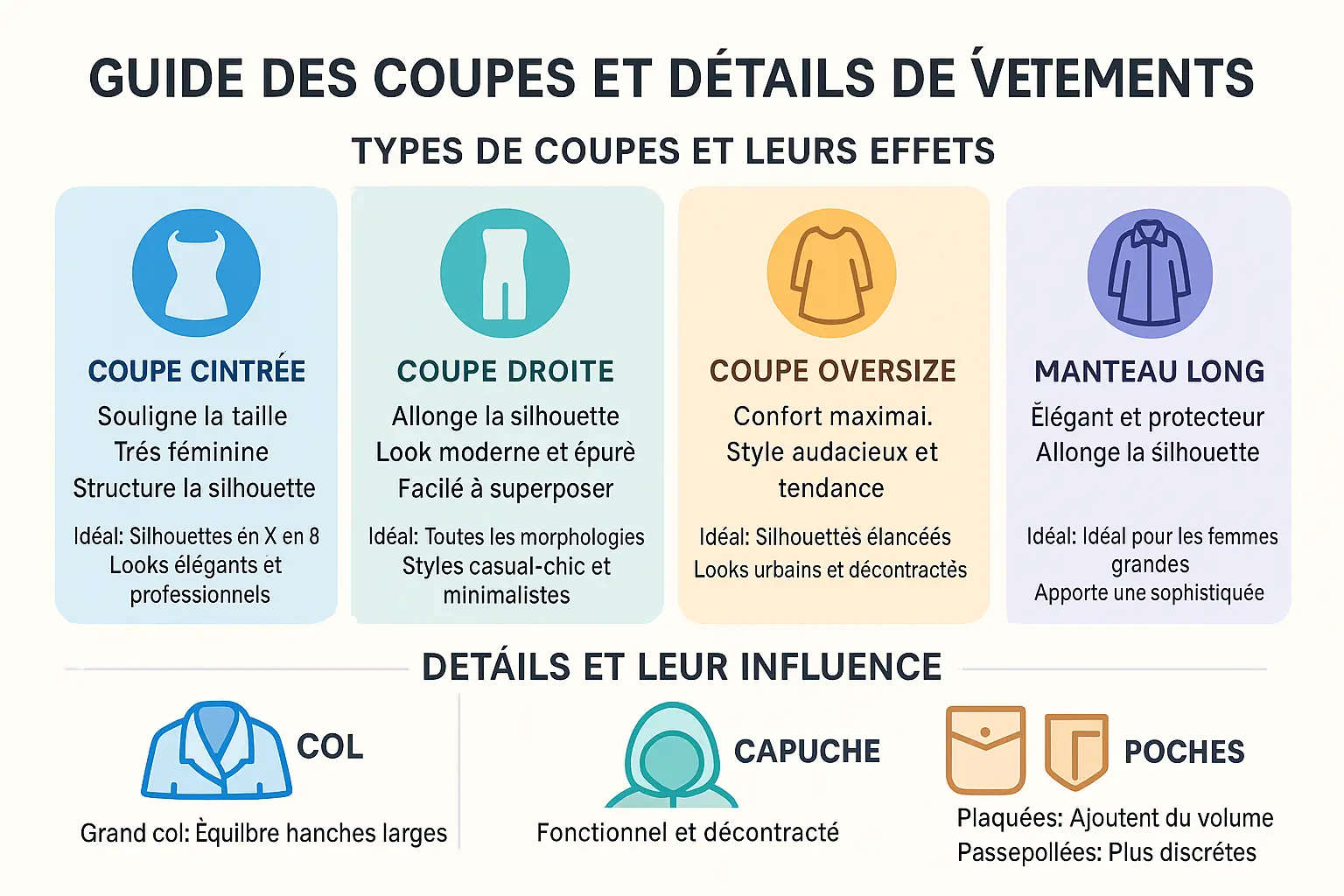 Guide des coupes et détails des manteaux femme