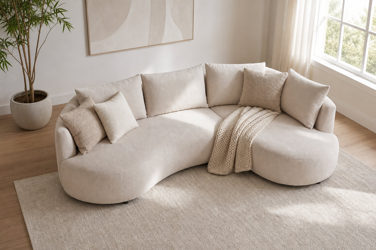 Angle LOUSADO beige : le design contemporain sculptural