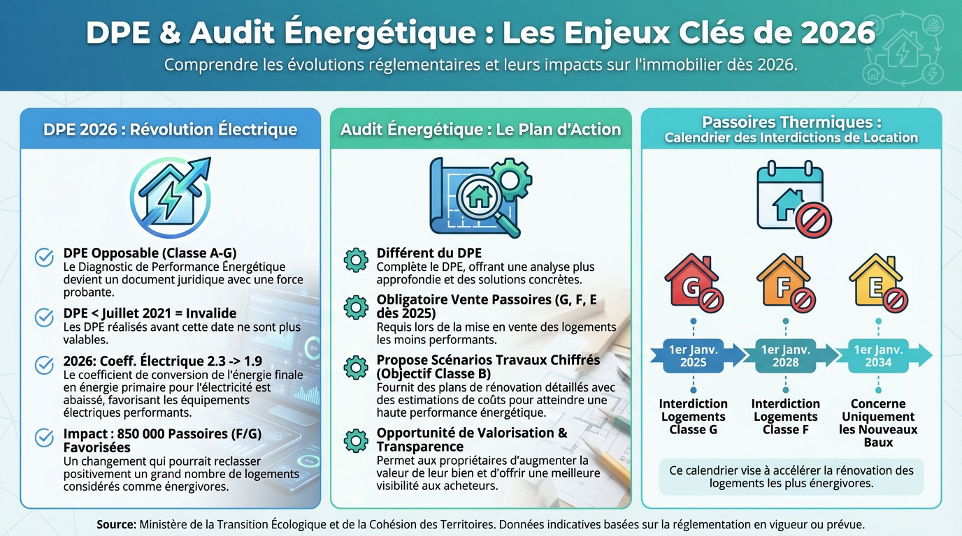 Diagnostic immobilier DPE et audit énergétique 2026