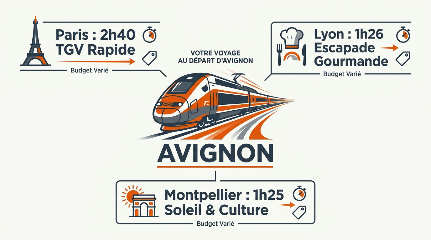 Train TGV en gare d'Avignon pour un départ en weekend