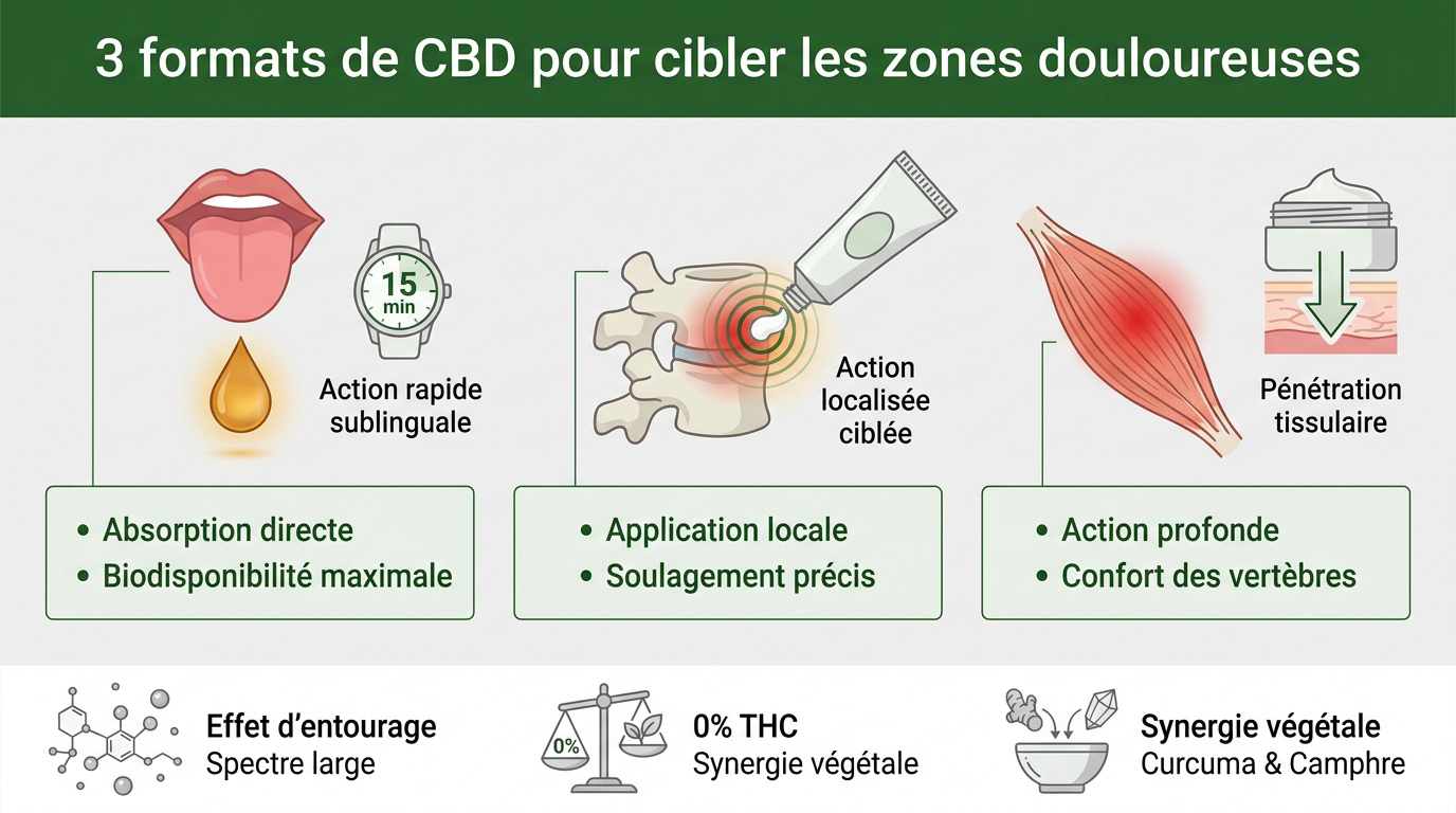 Sélection de produits CBD pour le soulagement des douleurs dorsales
