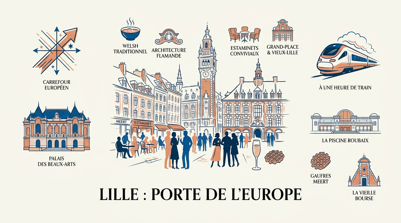 Vue de l'architecture flamande sur la Grand-Place de Lille