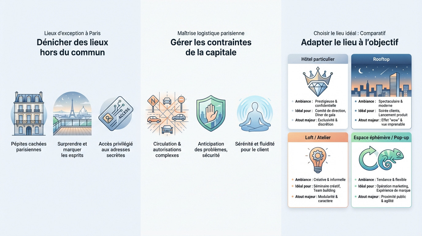 Sélection de lieux événementiels exclusifs à Paris