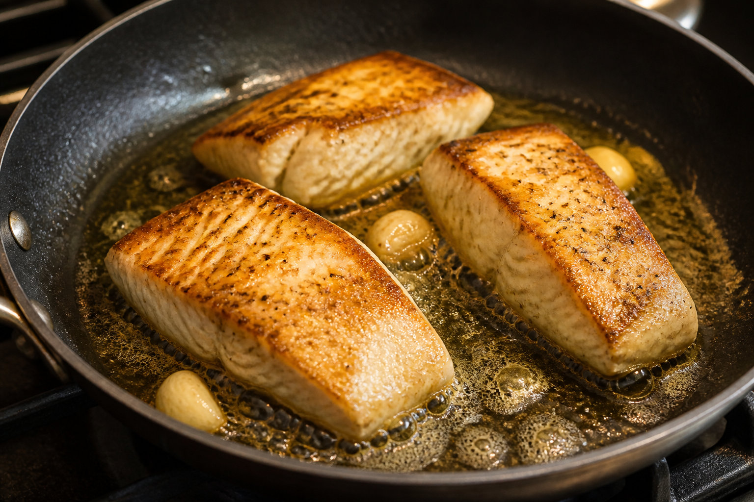 Maîtrise de la cuisson du black bass à la poêle