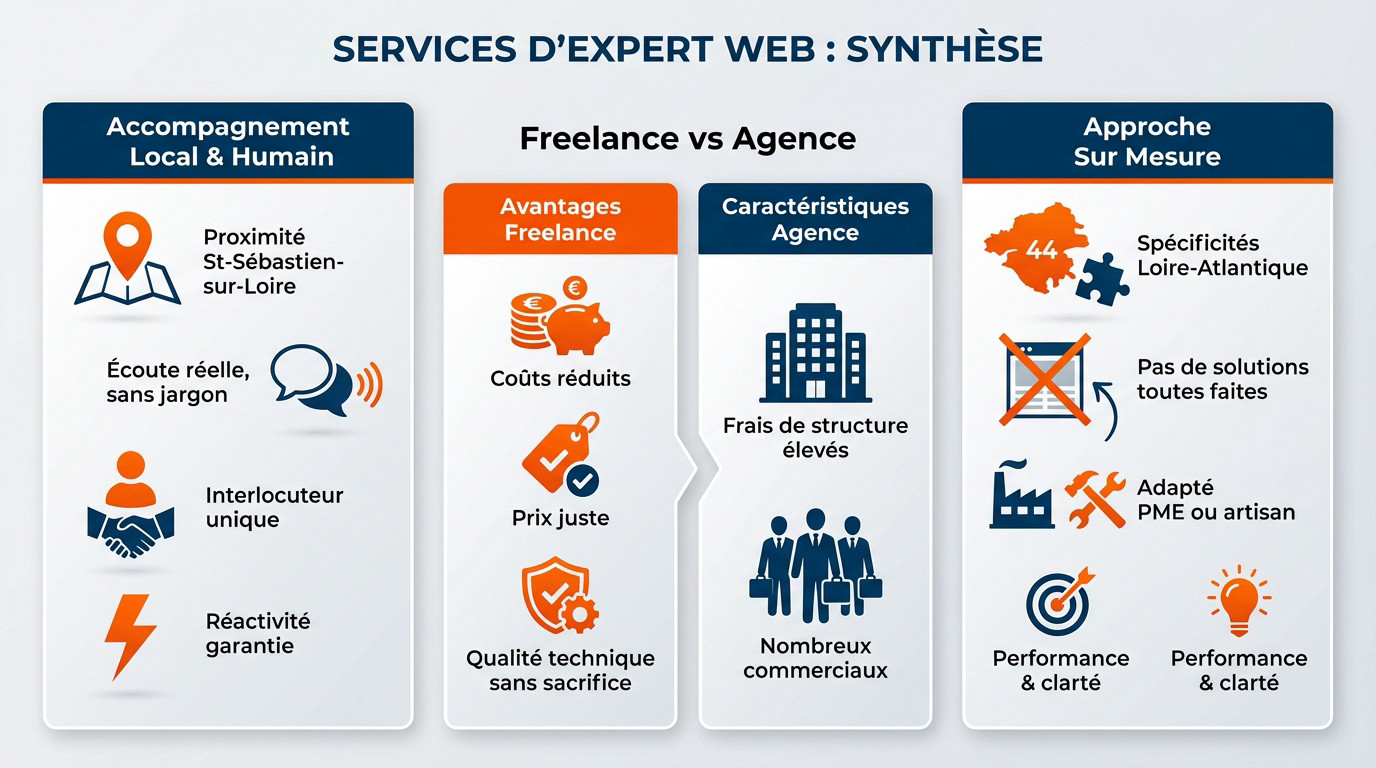 Synthèse des services d'expert web local et avantages du freelance