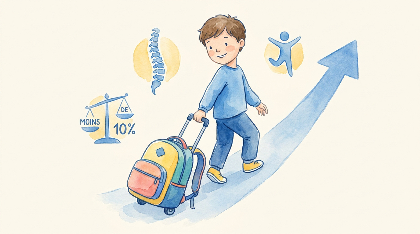Cartable maternelle garçon : léger pour les petites épaules Enfant portant un cartable léger et ergonomique pour la maternelle