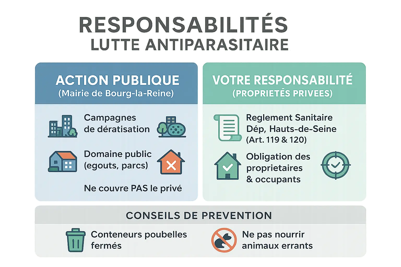 <strong>Responsabilités en matière de lutte antiparasitaire</strong> à Bourg-la-Reine